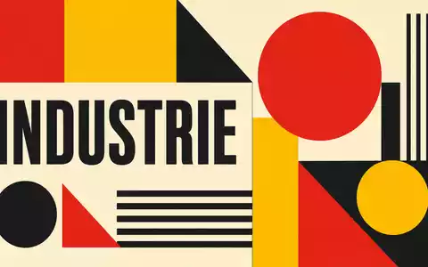 Bauhaus-Poster stellt Lifco AB SE0015949201 mit geometrischen Formen und Sektor-Kürzel INDUSTRIE grafisch dar - Foto: THN