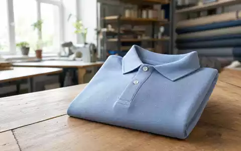 Fotorealistisches Bild eines markenfreien Poloshirts in Textilwerkstatt symbolisiert Ralph Lauren Corp Aktie ISIN US7512121010 Sportswear - Foto: THN