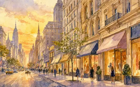 Aquarellmalerei der New Yorker Fifth Avenue repräsentiert Standort der Ralph Lauren Corp Aktie ISIN US7512121010 - Foto: THN