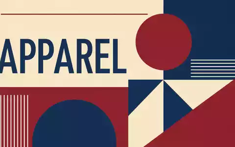 Geometrisches Bauhaus-Poster mit Sektor-Schriftzug APPAREL symbolisiert Branche der Ralph Lauren Corp Aktie ISIN US7512121010 grafisch - Foto: THN