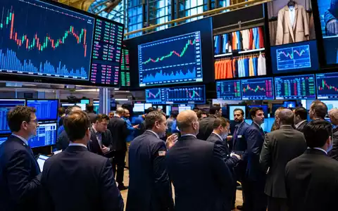 Börsen-Editorial-Aufnahme des NYSE-Handelsraums mit Sektor-Charts bezieht sich auf Ralph Lauren Corp ISIN US7512121010 - Foto: THN
