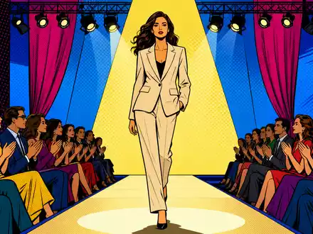 Farbenfrohe Pop-Art-Comic-Szene einer Modenschau passt thematisch zur Ralph Lauren Corp Aktie ISIN US7512121010 - Foto: THN