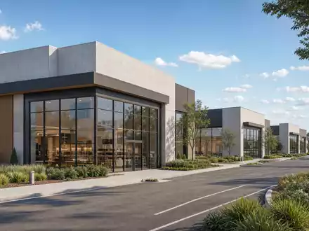 Realty Income Corp US75513E1010 präsentiert einen modernen Architektur-Render einer geplanten Net-Lease-Einzelhandelsanlage in den USA - Foto: THN