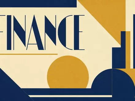 Raymond James Financial US7547301090 wird als geometrisches Bauhaus-Poster mit dem Wort FINANCE dargestellt - Foto: THN