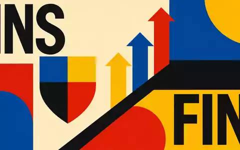 Prudential plc, ISIN GB0007099541, visualisiert im Bauhaus-Poster-Stil mit geometrischen Formen für Sektor INS FIN - Foto: THN