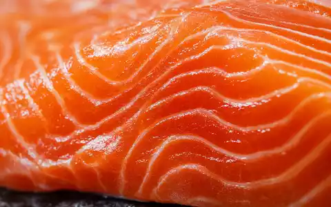 Makroaufnahme von frischem Lachsfleisch zeigt Kernprodukt von Mowi ASA, Aktie mit ISIN NO0003054108, im Detail - Foto: THN