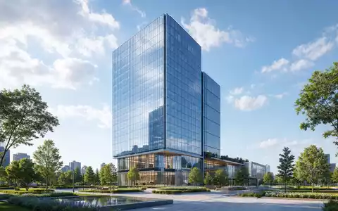 Associated British Foods plc GB0006731235 wird durch ein modernes Architektur-Render einer gläsernen Firmenzentrale visualisiert - Foto: THN