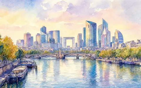 Coface SA (ISIN FR0000064784) hat ihren Hauptsitz nahe dem Pariser Finanzviertel, hier als Aquarell dargestellt - Foto: THN