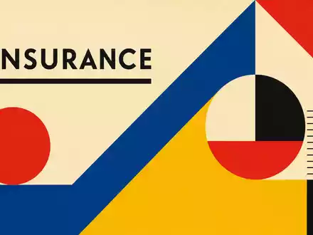 Coface SA (ISIN FR0000064784) wird durch dieses geometrische Bauhaus-Poster mit dem Sektor-Kürzel INSURANCE repräsentiert - Foto: THN