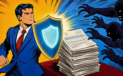 Coface SA (ISIN FR0000064784) schützt Unternehmen vor Zahlungsausfällen, dargestellt in dieser farbenfrohen Pop-Art-Comic-Szene - Foto: THN