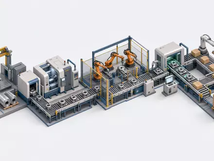 Isometrische 3D-Illustration zeigt Wertschöpfungskette der Wälzlagerproduktion von SKF AB, ISIN SE0000108227, Industrieausrüstung - Foto: THN
