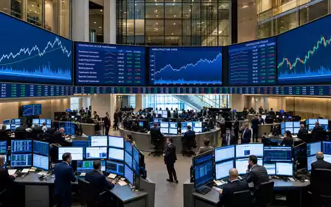 Börsen-Editorial zeigt Trading-Floor mit Baubranche-Charts, relevant für Anleger von Keller Group plc, ISIN GB0034293025 - Foto: THN
