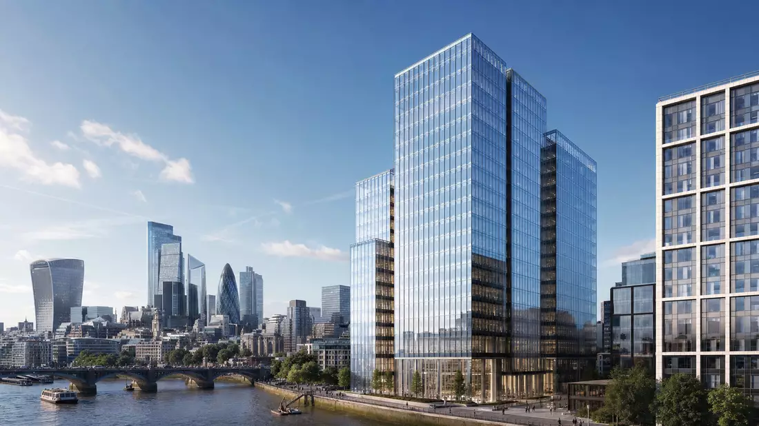 Architektur-Render eines Bürohochhauses für Pearson plc
