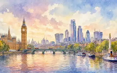 GSK plc (ISIN GB0009252882) mit Sitz nahe London wird als zarte Aquarell-Ansicht der Themse dargestellt - Foto: THN