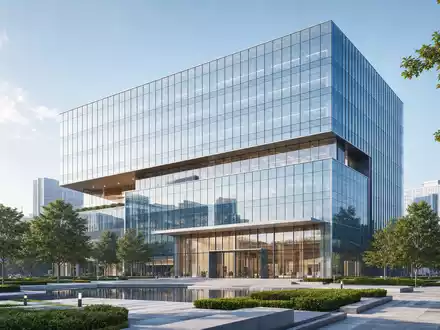 GSK plc (ISIN GB0009252882) präsentiert sich im Architektur-Render als moderner Firmensitz mit Glasfassade und Grünanlage - Foto: THN