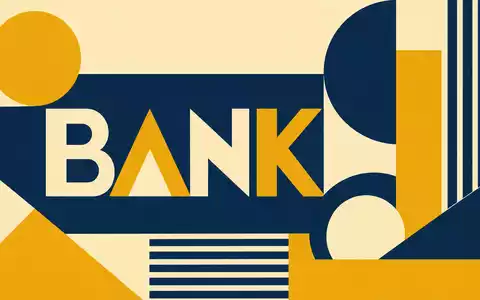 US Bancorp (ISIN US9029733048) inspiriert ein geometrisches Bauhaus-Poster mit dem Sektor-Schriftzug BANK - Foto: THN