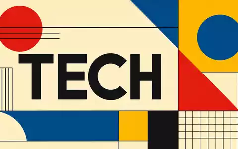 Verisign Inc. (US92343E1029) als Technologieunternehmen symbolisiert durch geometrisches Bauhaus-Poster mit Sektor-Text TECH - Foto: THN
