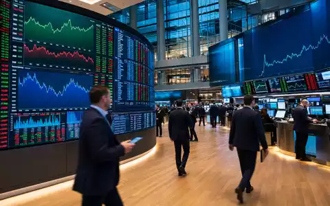 Verisign Inc. (US92343E1029) notiert an der NASDAQ, hier gezeigt als belebter Handelsraum mit Technologie-Aktiencharts - Foto: THN