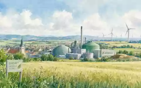 Verbio SE (DE000A0JL9W6) produziert Bioenergie in ländlichen Regionen nahe Getreidefeldern und Windkraftanlagen Deutschlands - Foto: THN