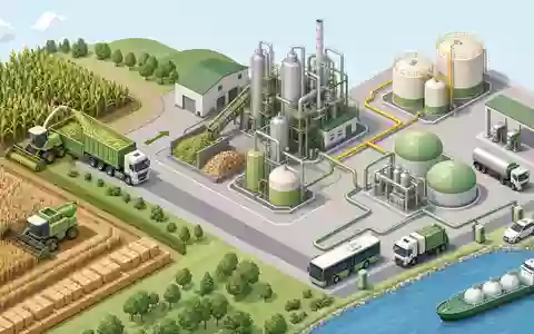 Verbio SE (DE000A0JL9W6) veranschaulicht die Wertschöpfungskette von Ernte bis Biokraftstoff- und Biogasverteilung - Foto: THN