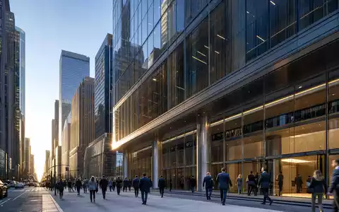 Apollo Global Management US0376123065 Hauptsitz im modernen Finanzviertel New Yorks bei Sonnenaufgang - Foto: THN