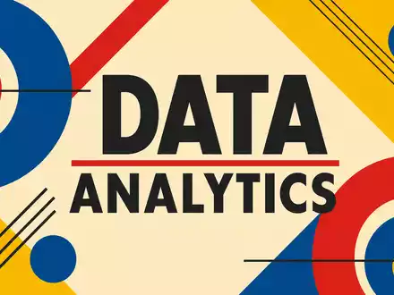 Equifax Inc. US2944291051 Bauhaus Poster mit geometrischen Primaerfarben Kreisen und DATA ANALYTICS Schriftzug - Foto: THN