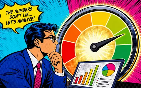 Equifax Inc. US2944291051 Pop Art Comic mit Analysten vor buntem Kredit Score Zifferblatt - Foto: THN