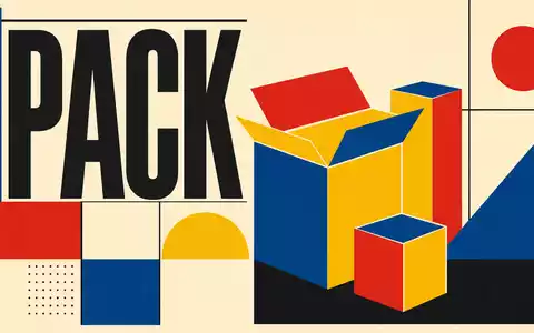 SIG Group AG CH0435377954 inspiriert ein geometrisches Bauhaus-Poster mit Sektor-Schriftzug PACK und stilisierten Kartonformen - Foto: THN
