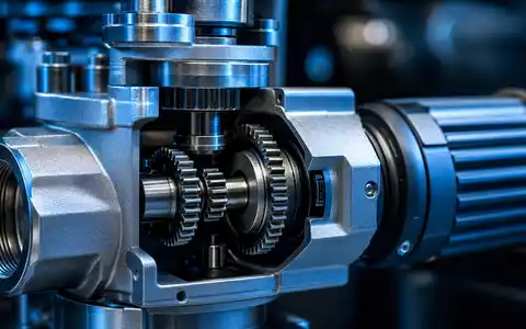 Belimo Holding AG (ISIN CH1101098163): Makroaufnahme zeigt präzisen Ventilmechanismus mit feinen Metallzahnrädern für Klimaanlagen - Foto: THN
