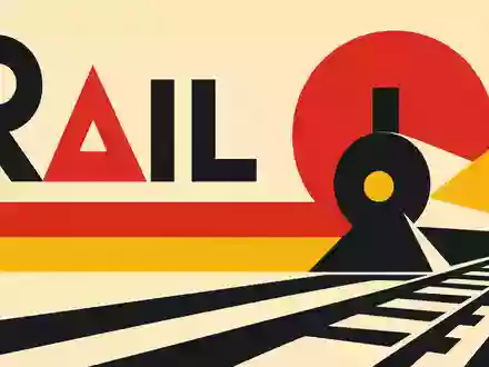 Stadler Rail AG (CH0002178181) symbolisiert ein Bauhaus-Poster mit Sektor-Text den Schienenfahrzeugbau grafisch klar - Foto: THN