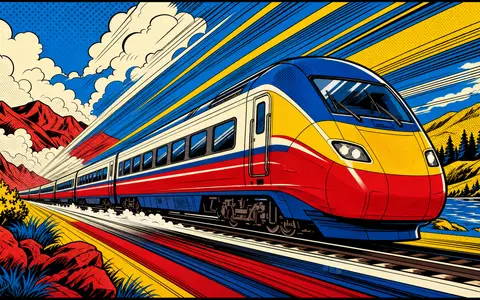Stadler Rail AG (CH0002178181) stellt in einem Pop-Art-Comic eine Zugfahrt farbenfroh für die Schienenfahrzeugbau-Branche dar - Foto: THN