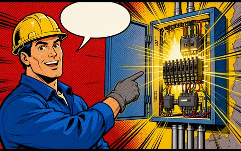 Pop-Art-Comic zeigt Landis+Gyr Group AG (CH0371153492) Techniker in leuchtender Comic-Szene an Energieanlage - Foto: THN