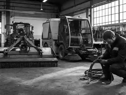 Schwarzweiss-Reportage dokumentiert Bucher Industries AG (CH0002432174) und ihre Landtechnik- sowie Kommunalfahrzeug-Fertigung authentisch - Foto: THN