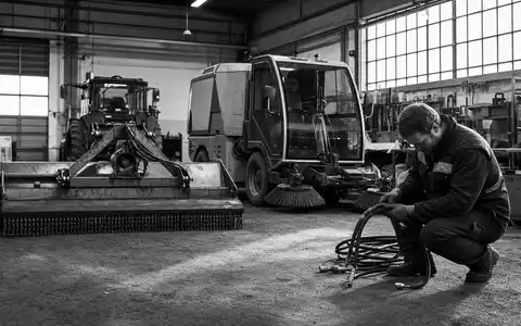 Schwarzweiss-Reportage dokumentiert Bucher Industries AG (CH0002432174) und ihre Landtechnik- sowie Kommunalfahrzeug-Fertigung authentisch - Foto: THN