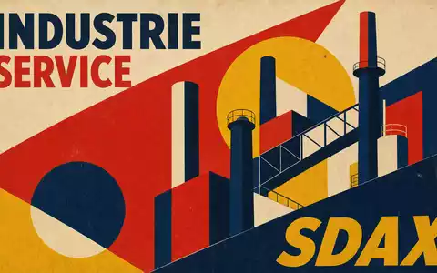 Bilfinger SE (DE0005201602) Bauhaus Poster mit geometrischen Industrieformen und Sektor Text INDUSTRIE SERVICE SDAX - Foto: THN