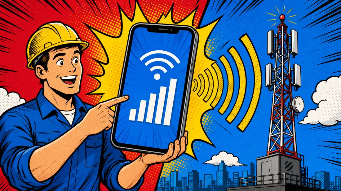 Pop-Art-Comic mit Techniker und Sendemast, Telia Company AB, SE0000667925