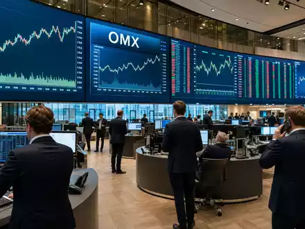 Editorial-Aufnahme des Börsenhandelsraums zeigt die Notierung von Skandinaviska Enskilda Banken, ISIN SE0000148884 - Foto: THN