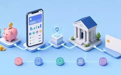 Swedbank AB (SE0000242455) veranschaulicht diese isometrische 3D-Grafik die digitale Wertschöpfungskette im Retail-Banking - Foto: THN