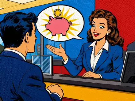 Swedbank AB (SE0000242455) wird in dieser farbenfrohen Pop-Art-Comicszene als freundliche Bankfiliale dargestellt - Foto: THN