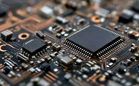 Computacenter plc GB00BV9FP302 symbolisiert durch Makroaufnahme einer Leiterplatte mit Mikrochips und Lötpunkten - Foto: THN