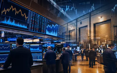 Editorielles Trading-Floor-Bild mit Immobiliencharts symbolisiert Börsennotierung von Safestore Holdings plc, GB00B1N7Z094, London Stock Exchange - Foto: THN