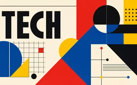 Softcat plc (GB00BYZ2B577) operiert im Technologiesektor, dargestellt als geometrisches Bauhaus-Poster mit dem Wort TECH - Foto: THN