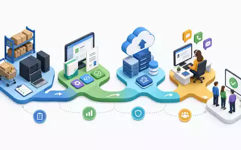Softcat plc (GB00BYZ2B577) verbindet Hardware, Software und Cloud, gezeigt in isometrischem 3D-Diagramm der Wertschöpfungskette - Foto: THN