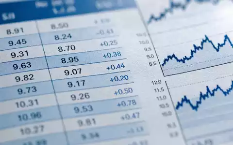 Makroaufnahme zeigt Finanzdokument-Detail für The Goldman Sachs Group Inc., Aktie US38141G1040, Zahlen Diagramme Nahaufnahme - Foto: THN