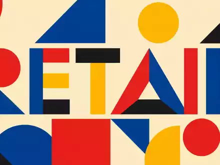 Greggs plc, ISIN GB00B0H2K534, umgesetzt als Bauhaus-Poster mit geometrischen Formen und dem Sektor-Kürzel RETAIL - Foto: THN