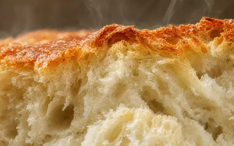 Greggs plc, ISIN GB00B0H2K534, zeigt in einer Makroaufnahme die feine Textur frisch gebackener Brotkrume - Foto: THN