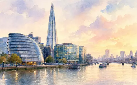 Hikma Pharmaceuticals PLC GB00B128J450 präsentiert Londoner Firmensitz als zarte Aquarell-Illustration bei sanftem Morgenlicht - Foto: THN