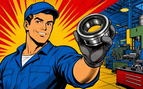 Diploma PLC GB0001820412 zeigt farbenfrohe Pop-Art-Comic-Szene eines Fabrikarbeiters mit industriellem Dichtungsbauteil in Hand - Foto: THN