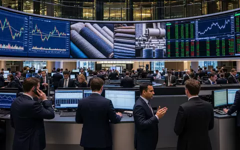 Coats Group plc GB0002335270 dokumentiert Börsen-Editorial mit belebtem Handelsraum, Kursdiagrammen und Textilbranche-Grafiken auf Bildschirmen - Foto: THN