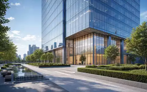 Architektur-Render eines modernen Bürohochhauses veranschaulicht den Unternehmenssitz von Mapfre S.A., ISIN ES0124244E34 - Foto: THN